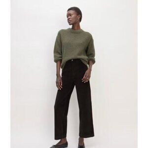 NWT Everlane The Corduroy Wide-Leg Pant In Black Size 4R